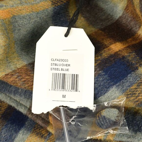 Cleo & Wolf Womens Steel Blue Plaid Insulated Oversized Coat Medium - Picture 3 of 4